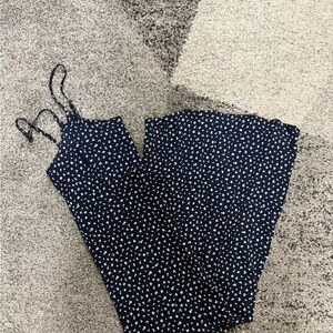 Brandy Melville Navy Floral Spaghetti Strap Top